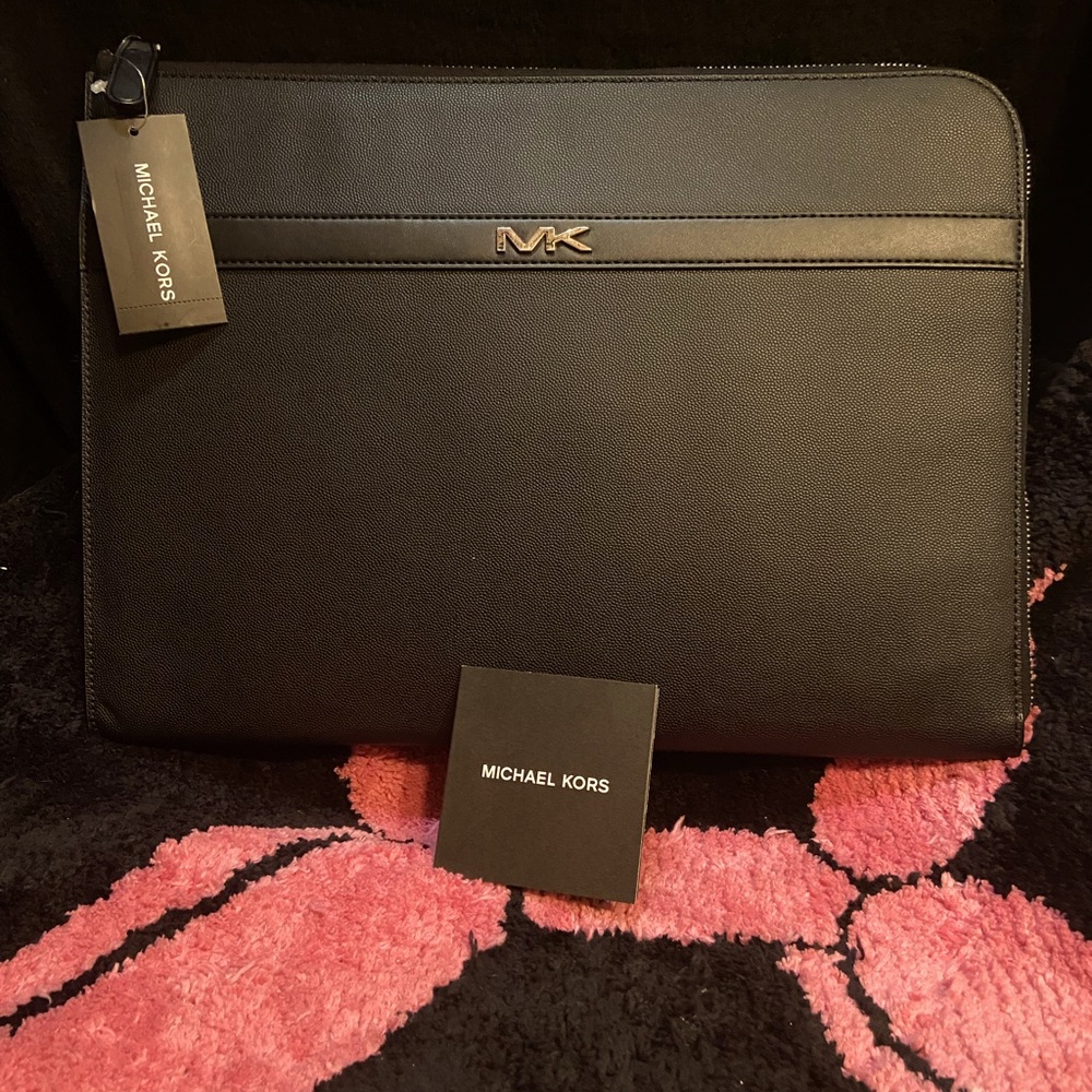 Authentic Michael, Kors, laptop case black on black in color brand new with tag